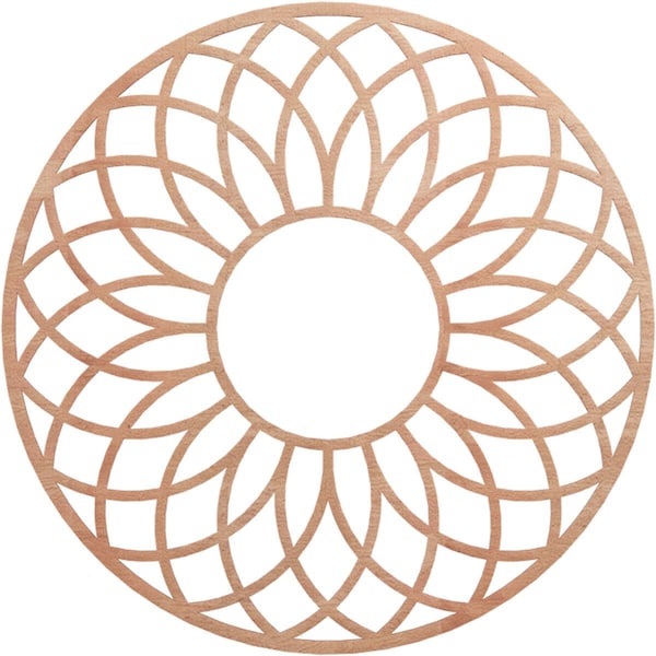Ekena Millwork Cannes Wood Fretwork Pierced Ceiling Medallion, Cherry, 40"OD x 13 5/8"ID x 3/8"T CMWP40X40X0375CNCH - main